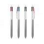 Stylo Bic 4 Couleurs Glacé blanc/argent personnalisable fabriqué en France