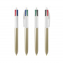 Stylo Bic 4 Couleurs Glacé blanc/or personnalisable